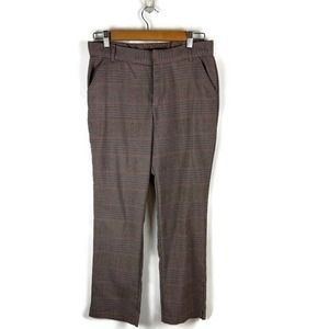 Zara Pants Womens Medium Tan Beige Plaid Trousers